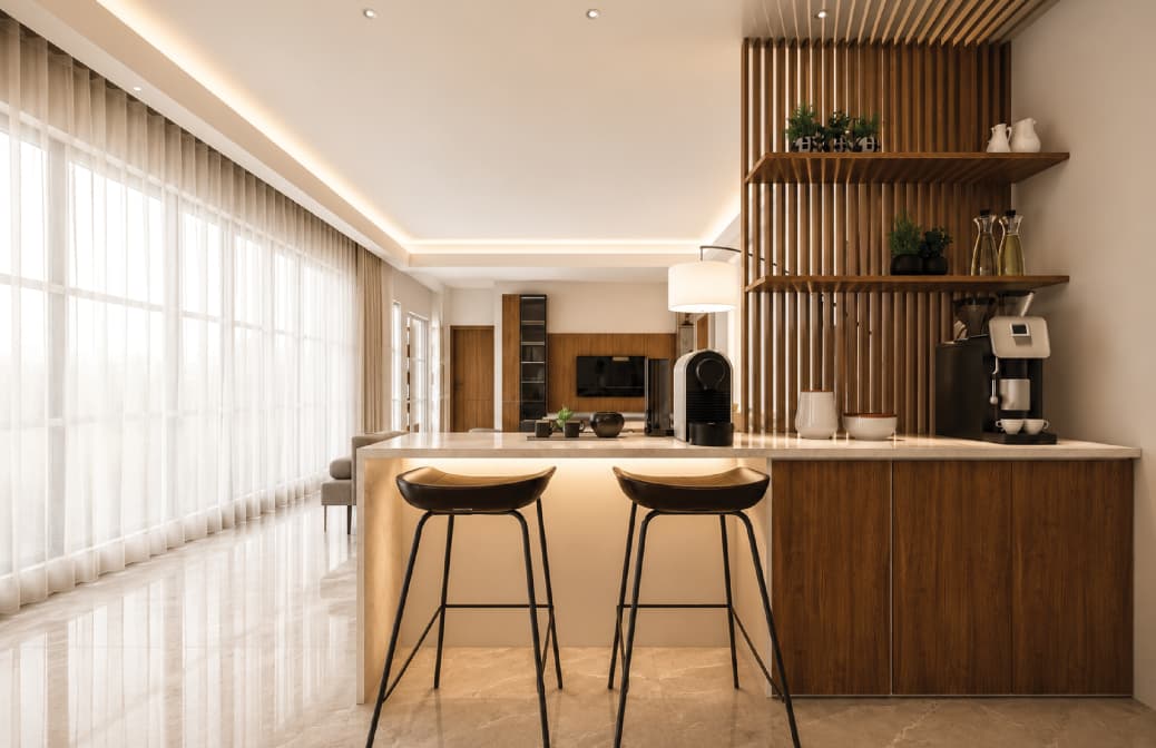 Kitchen and bar